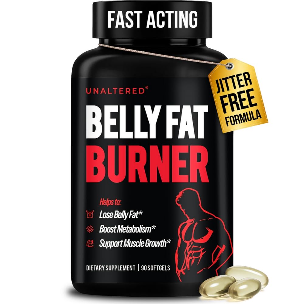 UNALTERED Belly Fat Burner για τους άνδρες - φυσικά χάπια απώλειας βάρους για την υποστήριξη Μειωμένη λίπος σώματος, τη διατήρηση της μυϊκής μάζας Lean, και ένα υγιές μεταβολισμό - συμπλήρωμα διατροφής CLA - 90 κάψουλες Softgel