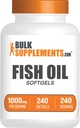 BulkSupplements.com Fish Oil 1000mg Softgels - Fish Oil Supplements, Omega 3 Supplements - Gluten Free, 1 Softgel per Serving, 240 Count (Pack of 1)