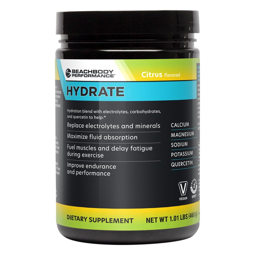 BODi Hydrate Performance Hydration Supplement, Quercetin Enriched Electrolyte Powder, 4 Key Electrolytes: Κάλιο, Μαγνήσιο, Νάτριο, Ασβέστιο - Υποστηρίζει την αντοχή & ρευστή ισορροπία, Εσπεριδοειδή, 40 SRV