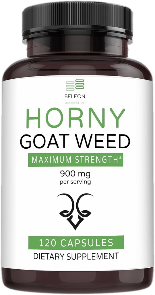 Horny Goat Weed Extract for Men and Women - Male Enhancing Supplement Stamina Herbal Pills - 120 Capsules
