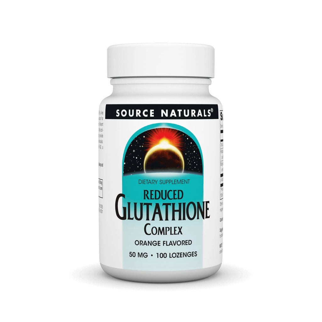 Source Naturals Μειωμένη Glutathion Complex 50 mg Πορτοκαλί Γεύση - 100 Lozenges