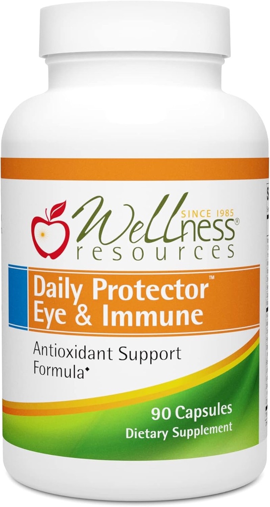 Wellness Resources Daily Protector Eye & Immune - Lutein, Lycopene, Zeaxanthin, Cryptoxanthin, Bilberry και More for Eye, Immune, and Skin Health (90 Κάψουλες)