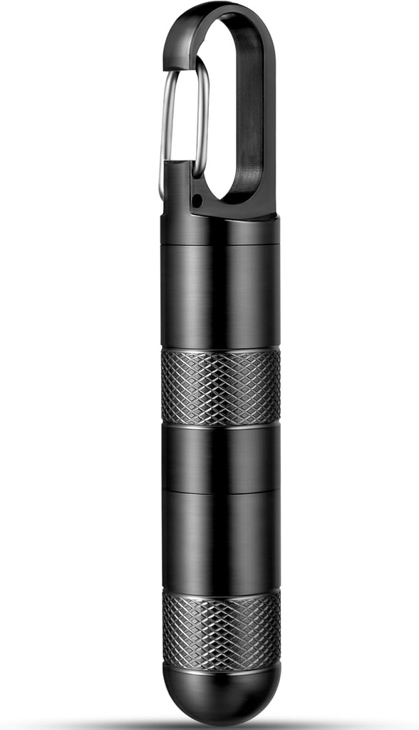 Micro Hill Holder Keychain Titanium Hill περίπτωση για την τσάντα μικρό Pill Container Travel Black Pill Box Ιατρική μπουκάλι Organizer για τη βιταμίνη συμπλήρωμα ιχθυέλαιο