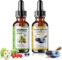 NaturePlanet Organic Soursop Bitters and Black Seed Oil Drops Δέσμες με Βιταμίνες D3, K2, B6, C 