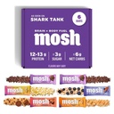 MOSH Ποικιλία πακέτο Keto Πρωτεΐνη Bars, Υψηλή Ίνες, Χαμηλή Καρβίδα, Χωρίς Γλουτένη, Υψηλή Πρωτεΐνη, Εγκεφαλικό Υγιεινό Σνακ με Ashwagandha, Lion's Mane, 6 Count