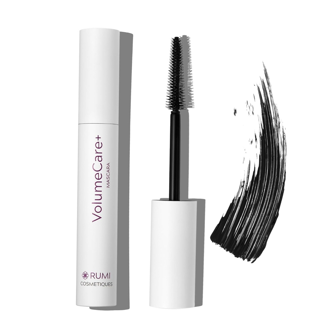 Rumi Cosmetiques VolumeCare+ Mascara Για Μεγαλύτερες Γυναίκες - Extreme Length and Volume 2-in-1 Formula - No Clumps, Long-Wearing, Hypoallergenic Mascara Για Ευαίσθητα Μάτια (Natural Black)