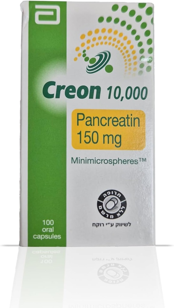 Creon 10. 000 Enzyme Supplement for Pancreatic Inpetacience - Υποστηρίζει την πέψη με Lipase, Protease, Amylase - 100 Κάψουλες