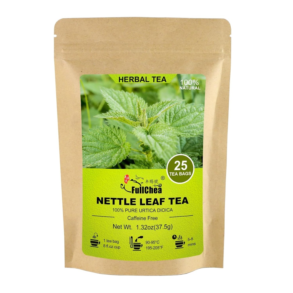 FullChea - Τσάι Nettle Leaf Τσάι Τσάι Τσάι, 25 Τσάι, 1,5g/σακάκι - Φυσικά Stinging Τσάι Νετλ - Υποστηρίξτε την υγεία των ματιών και ενισχύστε τα οστά
