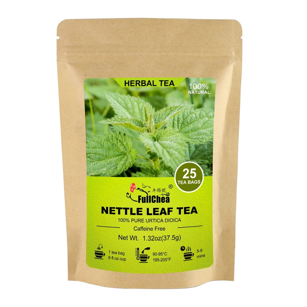 FullChea - Nettle Leaf Tea Bags, 25 Count, Stinging Nettle Tea | Earthy caffeine-free leaf infusion, traditionally enjoyed to support eye wellness and balanced daily routines