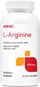 GNC L Arginine 500mg Supplement, Supports Healthy Blood Vessel Tone, 90 Servings