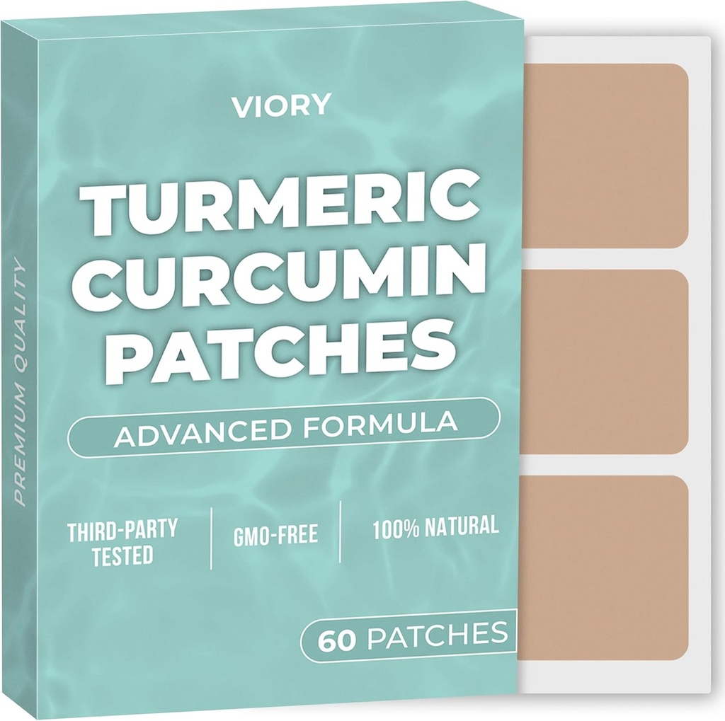 Turmeric Curcumin Patches (πακέτο των 60) - 100% Φυσικό Patch για γυναίκες και άνδρες - με Biotin - Υποστήριξη σώματος - Ενισχυμένη Φόρμουλα