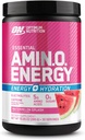 Optimum Nutrition Amino Energy Powder Plus Focus, με BCAA, ηλεκτρολύτες, και καφεΐνη, Watermelon, 30 υπηρεσίες (Packaging May Vary)