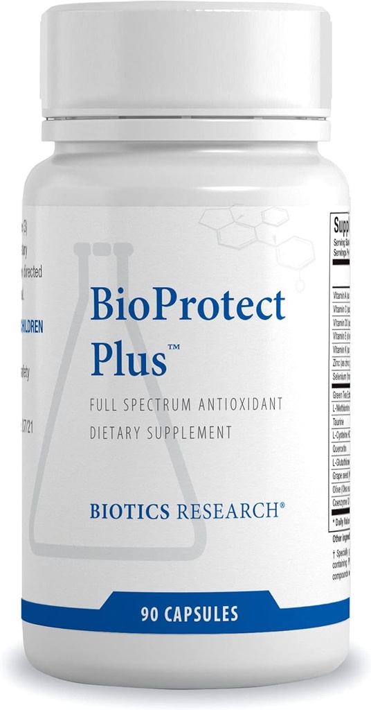 Biotics Research BioProtect Plus Προστατεύει το σώμα από οξειδωτικές βλάβες, υποστηρίζει τη συνολική υγεία, ανοσοποιητική υγεία, καρδιοαγγειακή υγεία. Γλουταθειόνη, CoQ10, Ταυρίνη, SOD, Καταλάση 90 Κάψουλες