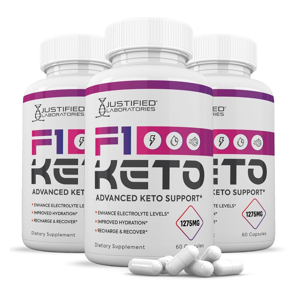 (3 Pack) F1 χάπια Keto 1275MG Νέα & βελτιωμένη Φόρμουλα Περιέχει μηλίτη μηλίτη μηλίτη εξαιρετικά παρθένο ελαιόλαδο σκόνη πράσινο φύλλο τσαγιού 180 κάψουλες