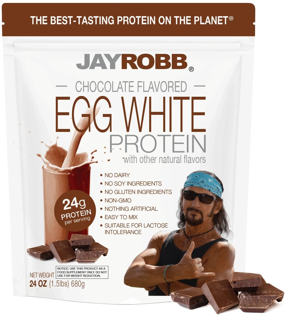 JAYROBB Σοκολάτα Αυγό Λευκή πρωτεΐνη 24 oz, 1,5 λίβρα τσάντα