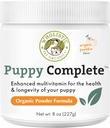 Wholistic Organics Pet Puppy Complete - Σκύλος Multivitamin Powder - 8 Oz - Daily Dog Vitamins & Συμπληρώματα για Σπιτικά Τρόφιμα - ανοσοποιητικό σύστημα, δέρμα, παλτό & συνολική υγεία - Μικρά και μεγάλα κουτάβια Φυλή
