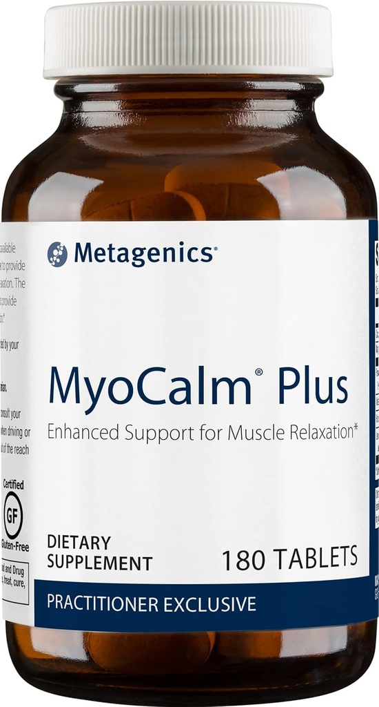 Μεταγονική MyoCalm Plus - Μυϊκή Χαλάρωση & Υποστήριξη Στρες με Παθιανθόφυλλο, Βαλεριάνα, Κάλτσα Λεμονιού, Μαγνήσιο & Ασβέστιο - Υποστηρίζει την Ποιότητα Ύπνου - Μη ΓΤΟ, Χωρίς Γλουτένη, Χορτοφαγικά - 180 Tablets