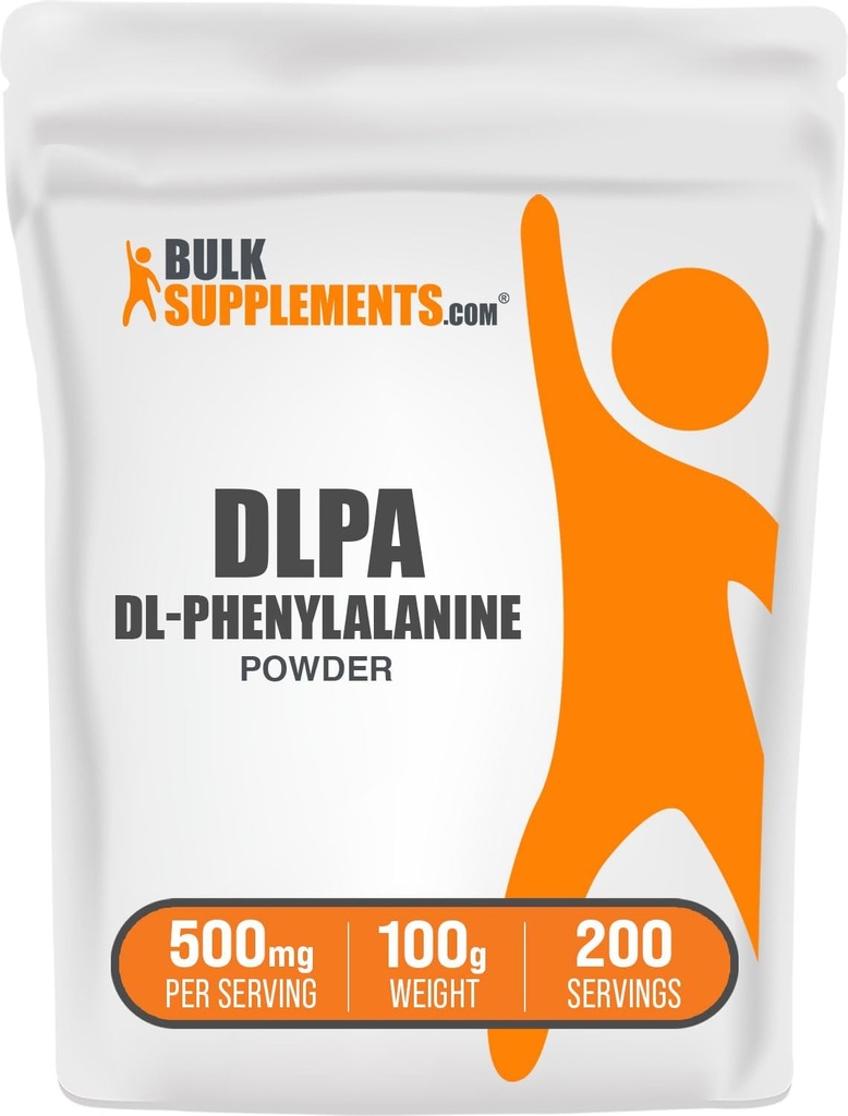 BulkSupplements.com DL-Φαινυλαλανίνη σε σκόνη - DLPA σε σκόνη, Phenylalanine συμπλήρωμα - Χωρίς γεύση και γλουτένη, 500mg ανά σερβίρισμα, 100g (3, 5 oz) (πακέτο του 1)