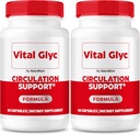(2 Πακέτο) Vital Glyc Κάψουλες - Επίσημη Φόρμουλα Υποστήριξης Αίματος, Vital Glyc Body Besser Καθαριστικό, Vital Glyc Glyco Optimizer Χάπια, Υποστηρίζει Συνολική Υγεία & Ευεξία, Vital Glyc Powder (120 Κάψουλες)