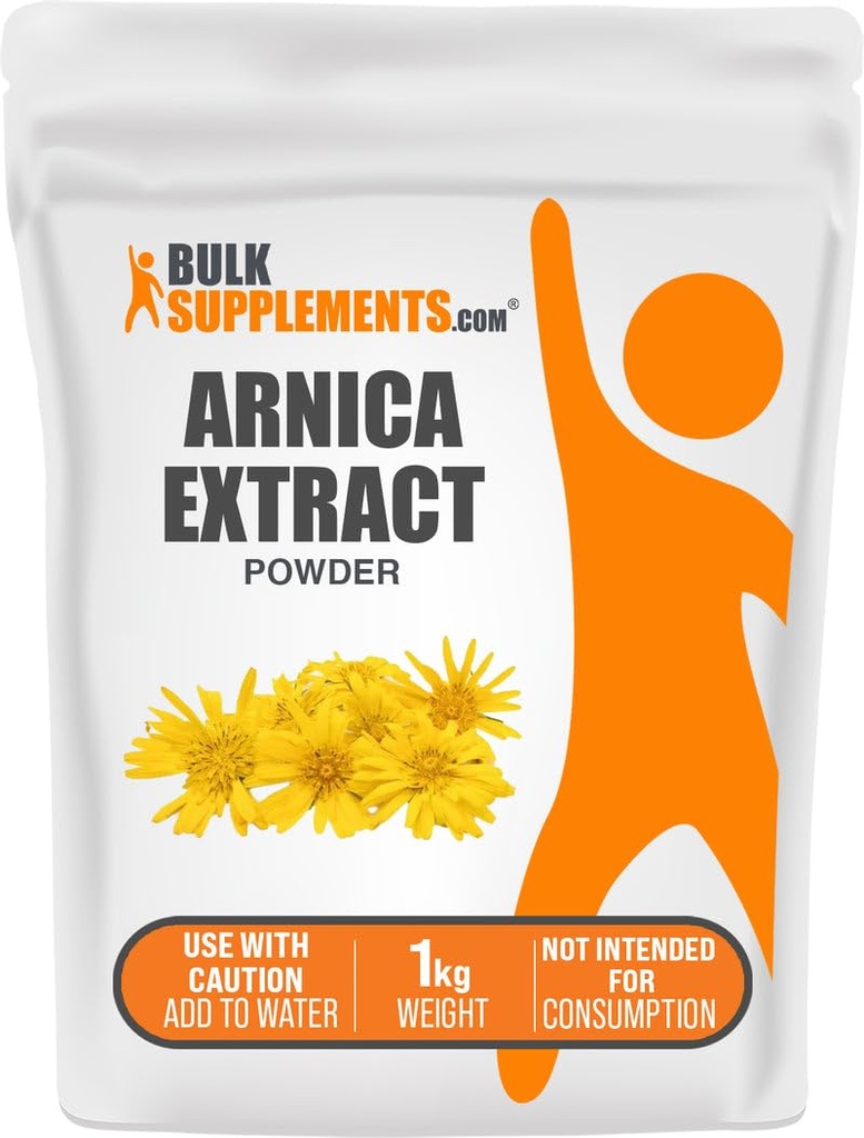 BulkSupplements.com Arnica Extract Powder - Βότανο συμπλήρωμα, από Αποξηραμένα λουλούδια Arnica, Σερβίρει Vary ανά χρήση, 1kg (2,2 lbs) (πακέτο των 1)