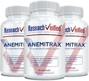 Research Verified Anemia Support - Replenish Iron, Regulate Hemoglobin, Improve Energy - Iron, Vitamin C, Vitamin A, B12, Folate, BioPerine - 180 Capsules - Vegan