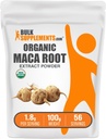 BulkSupplements.com Βιολογικό εκχύλισμα ρίζας Maca σκόνη - Βιολογική σκόνη, συμπλήρωμα διατροφής - Vegan & Gluten Free, 1,8g ανά υπηρεσία, 100g (3.5 oz) (πακέτο του 1)