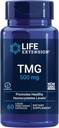 Life Extension TMG, trimethylglycine, Encourages Healthy homocysteine Levels, Non-GMO, Gluten-Free, Vegetarian, 60 Capsules