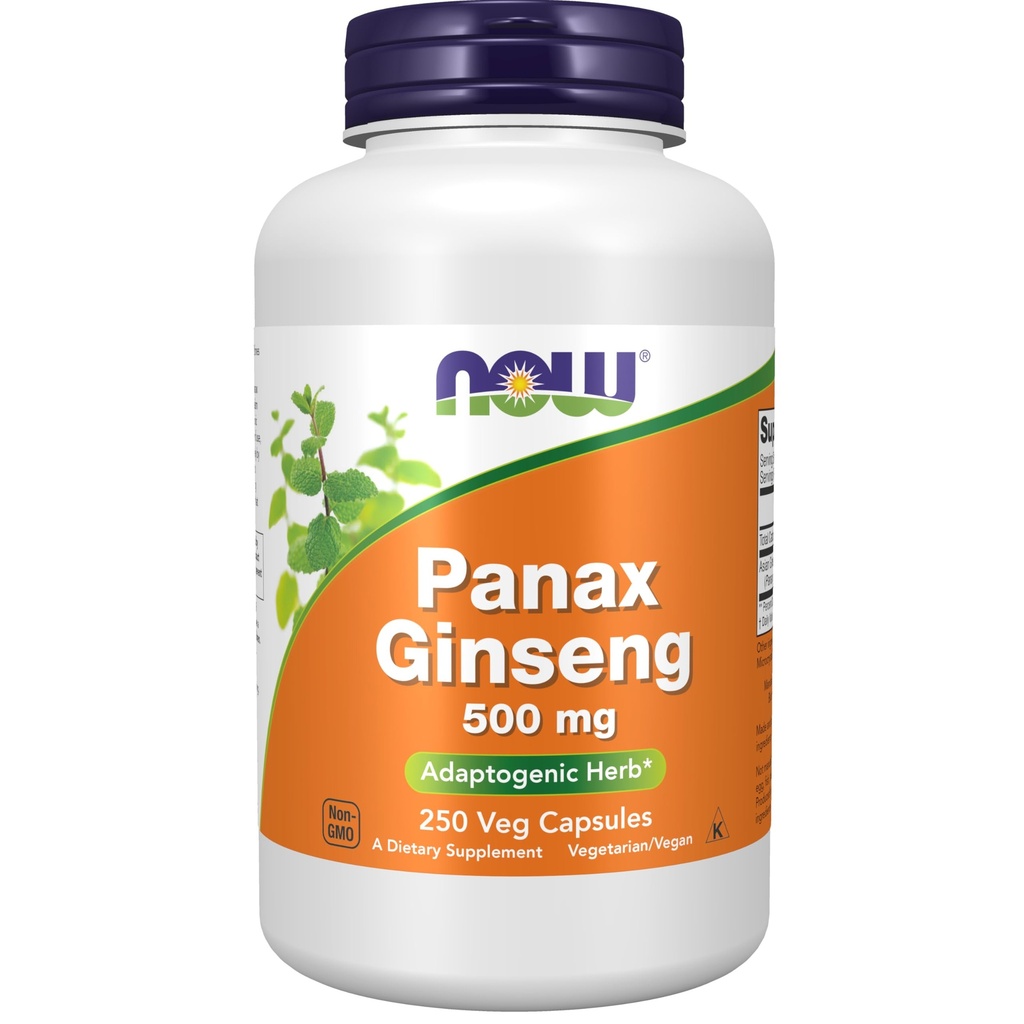 NOW Συμπληρώματα Τροφίμων, Panax Ginseng (Root) 500 mg, Adaptogenic Herb *, 250 κάψουλες Veg