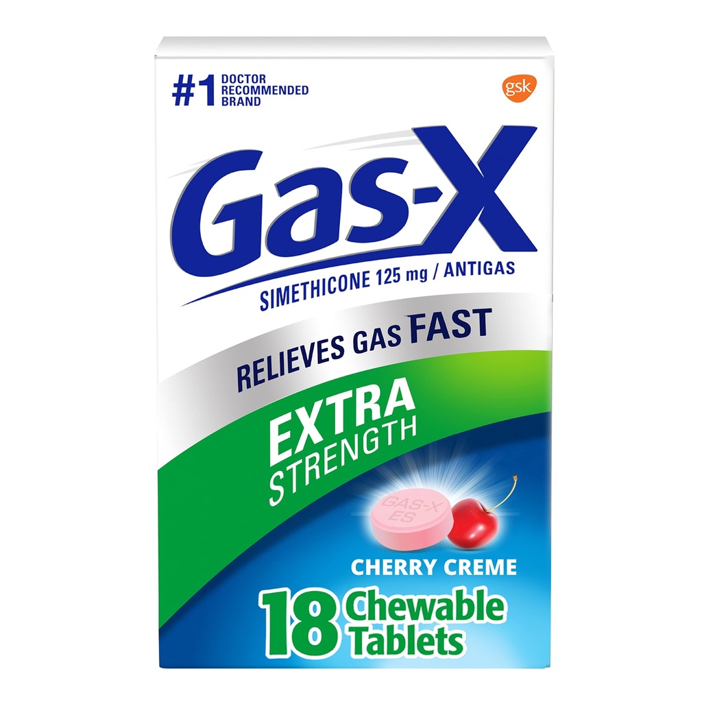 Dulcolax Διανυκτέρευση Laxative Tablets, Bisacodyl 5 mg, 50 Count & Gas- X Extra Strength Chewable Gas Relief Tables, Simethicone 125 mg, Cherry Flavor - 18 Count Bundle