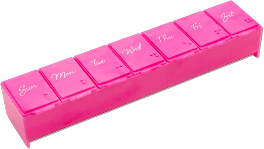 EZY DOSE Εβδομαδιαία (7-Ημέρα) Καθημερινή υπόθεση χαπιών, Medicine Planner, Vitamin Organizer, συμπλήρωμα εμπορευματοκιβωτίων, βολικό και εύκολο στη χρήση, Μεγάλα διαμερίσματα, ροζ, Travel-Friendly, Made in the USA, BPA Free