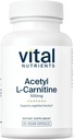 Vital Nutrients Acetyl L-Carnitine 500mg | Brain, Memory, and Cognitive Support Supplement* | Vegan | Gluten, Dairy, Soy Free | Non-GMO | 60 Capsules