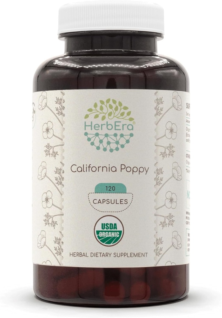 HerbEra California Poppy USDA Organic 120 Κάψουλες 