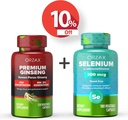 ORZAX Premium Ginseng 120 Vegatable Κάψουλες και Σελήνιο 200 Mg 180 Vegatable Κάψουλες, Bundle