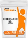 BulkSupplements.com Σκόνη HCl γλυκοζαμίνης - συμπλήρωμα γλυκοζαμίνης, συμπλήρωμα κοινής υποστήριξης - Χωρίς γλουτένη, 1g ανά υπηρεσία, 500g (1.1 lbs) (πακέτο των 1)