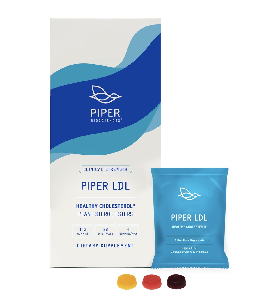 Piper Biosciences Plant Sterols Healthy Cholesterol Gummy Supplement (2280 mg Plant Sterol Esters Per Day): Clinical Strength, Vegan (112 Gummies)