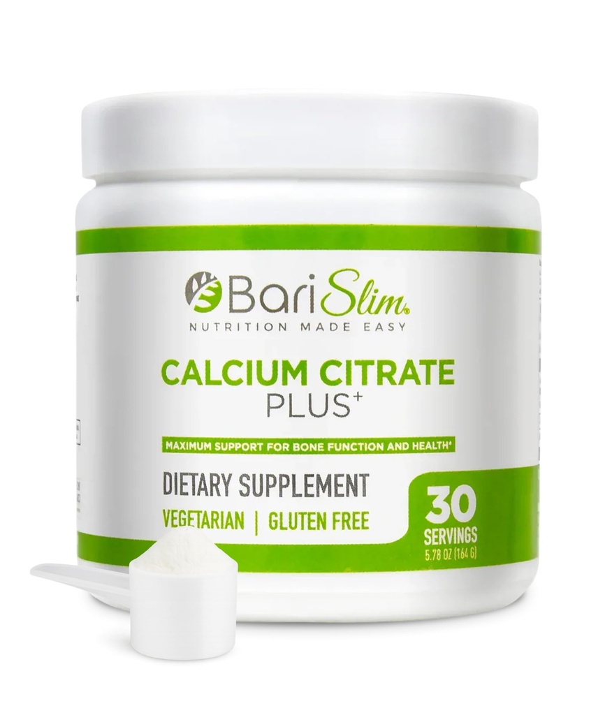 Barislim Bariatric Calcium Citrate Plus Powder - Formated for Patients After Weight Loss Surgery - Maximum Support for Bone Function and Health - Εύκολη Πέψη και Απορρόφηση 600 mg (30 Services)