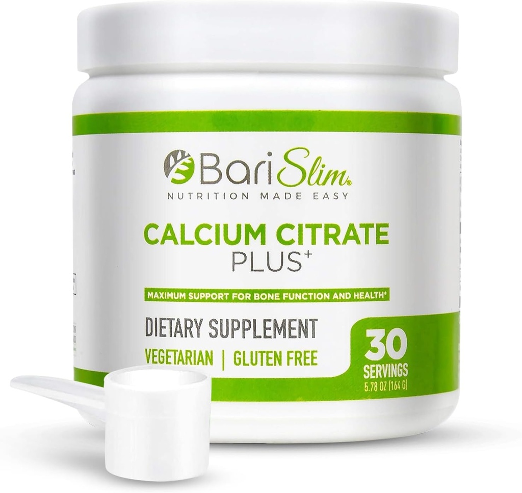Barislim Bariatric Calcium Citrate Plus Powder - Formated for Patients After Weight Loss Surgery - Maximum Support for Bone Function and Health - Εύκολη Πέψη και Απορρόφηση 600 mg (30 Services)