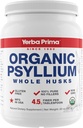 Yerba Prima Organic Psyllium Whole Husks Colon Cleanser - 20 oz - Φυσικό ημερήσιο συμπλήρωμα ινών διατροφής 20oz, Cleanser Colon, Regularity & Detox Cleansing Support, Gluten Free, Non GMO, Vegan