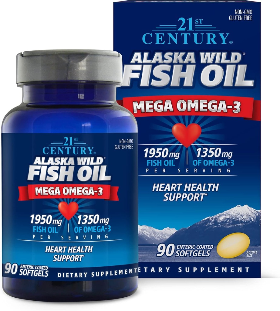 21ος αιώνας Alaska Wild Fish Oil Softgels, 90 κόμης