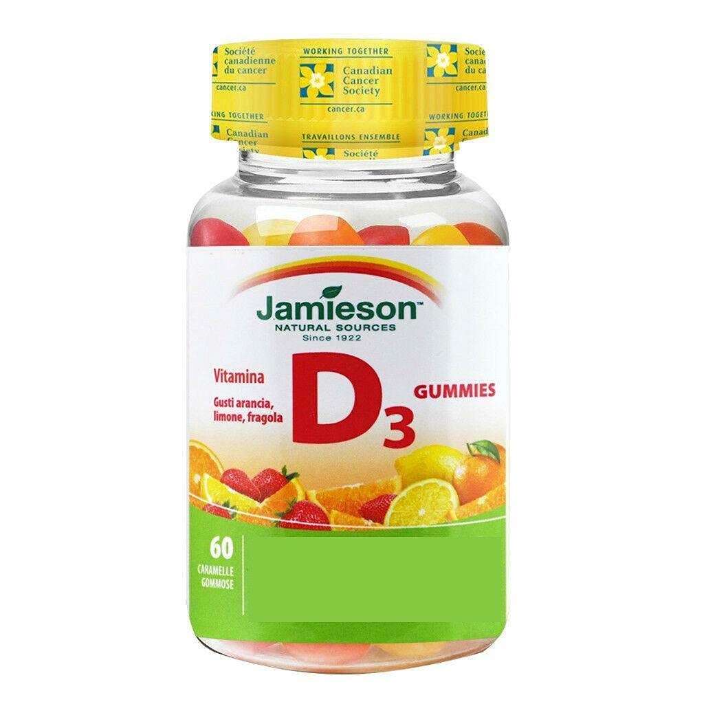 Jamieson Βιταμίνη D Gummies 1.000 IU - Πορτοκάλι, Φράουλα, Λεμόνι, 60s