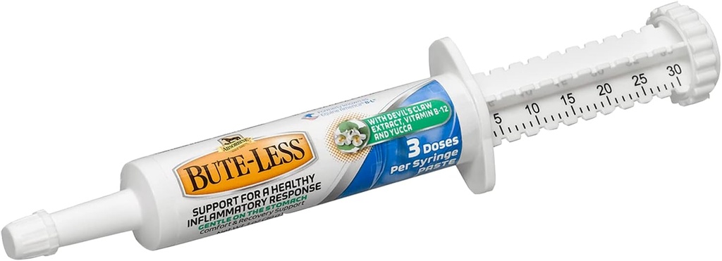 Απορροφητικό Bute-Less Long-Term Horse Comfort & Recovery Supplement Paste, Απαλό στομάχι, Νύχι του διαβόλου, Βιταμίνη B-12, Yucca, 1oz Syringe / 3 Δόσεις