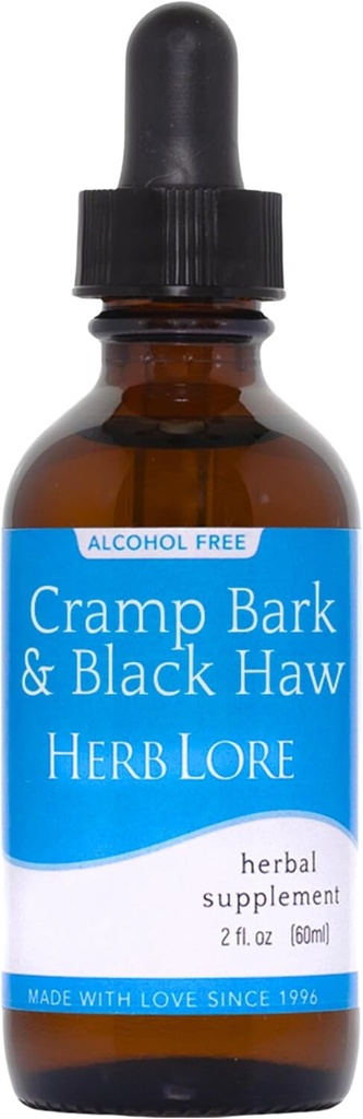 Herb Lore Cramp Bark & Black Haw Βάμμα – Αλκοόλ Free Liquid Herbal Menstrual Cramp συμπλήρωμα σταγόνες για την περίοδο Cramps, μυϊκή ένταση & Uterine Υποστήριξη (2 fl oz)