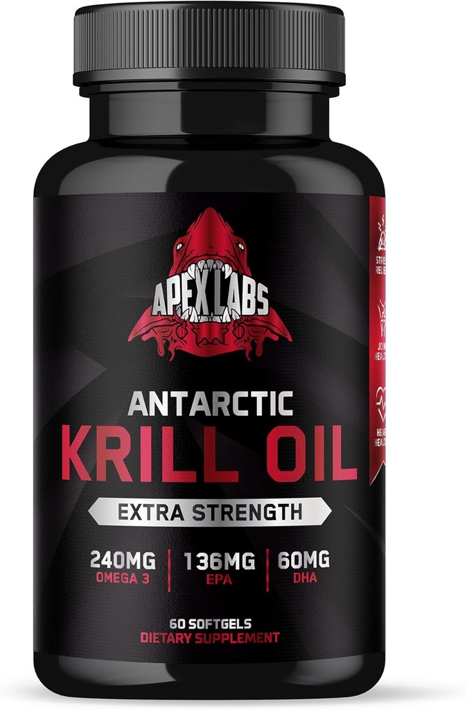 Έλαιο κριλ Ανταρκτικής 1000 mg με Omega-3s EPA, DHA, Ασταξανθίνη και φωσφολιπίδια 60 Softgels