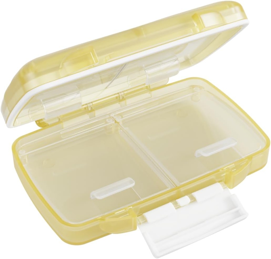 EZY DOSE Moisture-Proof Pill Case, Medicine Planner, Vitamin Organizer Box, Travel-Friendly, Latch-Closure to Secure Contents, 4 Ατομικά διαμερίσματα πολλαπλών μεγεθών με Σφραγίδα, Μικρή, Κρέμα