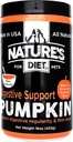 Nature's Diet Pet Dried Pumpkin Powder Digestive Support Natural Fiber for Firm Stool, Regularity (16 oz = 53 Servings)