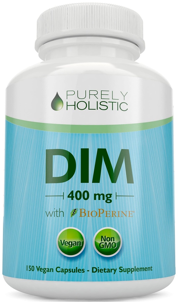 Συμπλήρωμα DIM 400mg Plus Bioperine - 150 κάψουλες Vegan - 5μηνη προσφορά - Ισορροπία ορμονών για γυναίκες και άνδρες - Υψηλής αντοχής Diindolylmethane