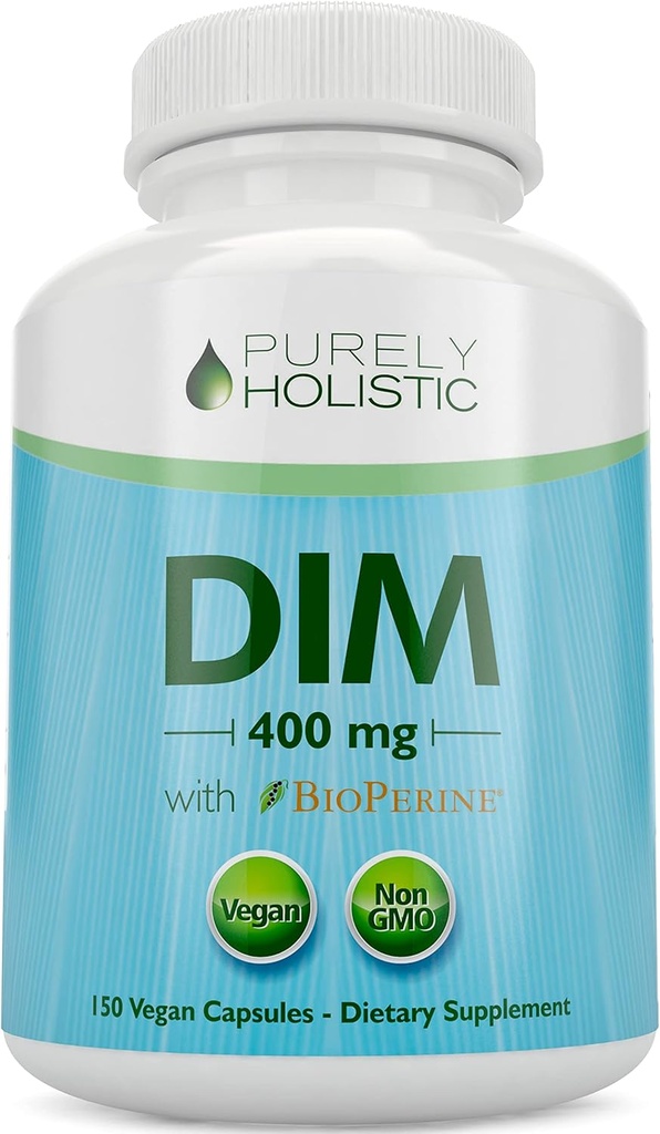 Συμπλήρωμα DIM 400mg Plus Bioperine - 150 κάψουλες Vegan - 5μηνη προσφορά - Ισορροπία ορμονών για γυναίκες και άνδρες - Υψηλής αντοχής Diindolylmethane