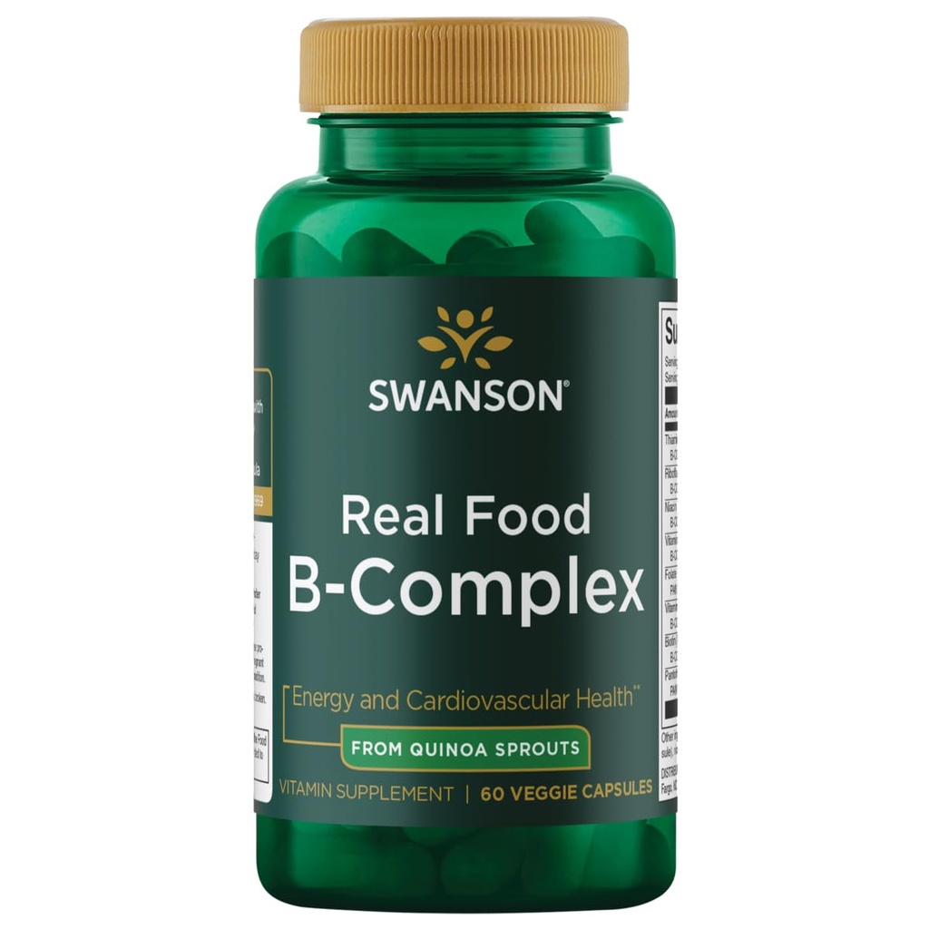 Swanson Real Food Βιταμίνη B-Complex 60 Veg Κάψουλες