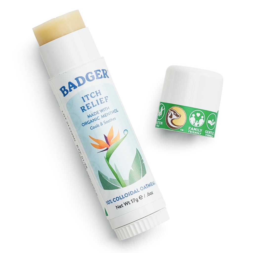Budger Bug Bite Itch Relief Stick, φυσική & οργανική κρέμα Anti Itch για bug Bites, εξανθήματα & δηλητηριώδη κισσό, γρήγορη ανακούφιση δέρματος Ich μετά Bite, λειτουργεί μεγάλη, μυρίζει μεγάλη, εύκολο στη χρήση, .6 oz