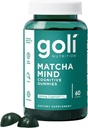 Goli Matcha Mind Gummies - 60 Count - Πράσινο Τσάι Φύλλα σκόνη με Cognizin για Εστίαση, Προσοχή και Εγκεφαλική Υγεία, Vegan, Μη ΓΤΟ, Χωρίς Γλουτένη & Ζελατίνη Δωρεάν.